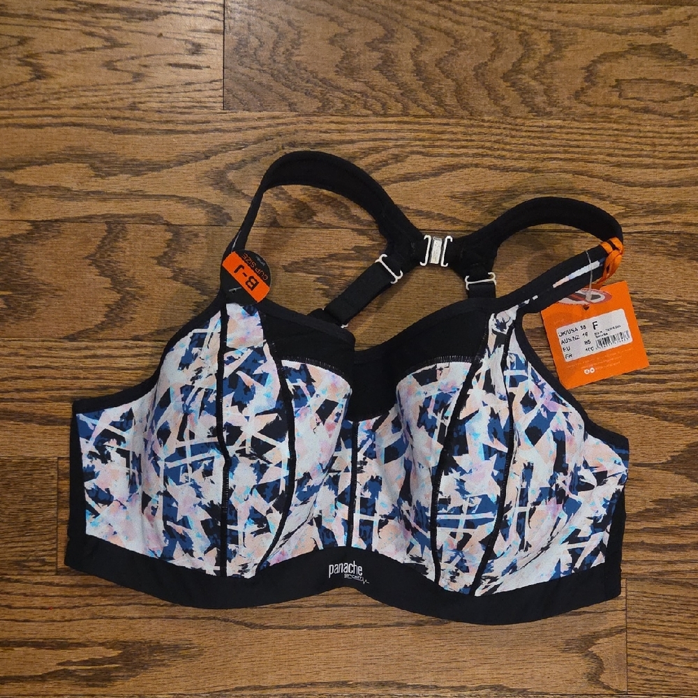 Panache Sports Bra - Tie Dye Geo - Size 38F - NWT